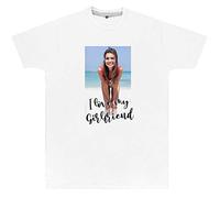 Purple Print House Unisex I Love Custom Photo T Shirt - Personalised Valentines Day Gifts for Him or Her - Funny Ideas, XL, White