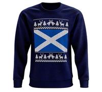 Purple Print House Unisex Scotland Flag Sweatshirt - Ugly Pattern for Him or Her - Christmas Jumper Day Ideas