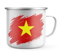Purple Print House Viernam Enamel Mug Vietnamese Independence Torn Badge Country Patriot Camping Birthday Gift for Him Home Kitchen Decor