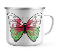 Purple Print House Wales Butterfly Enamel Mug Welsh Y Ddraig Goch Tea Coffee Cup Camping Mens Womens Football Caravan Gift Idea
