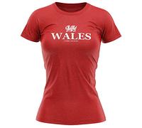Purple Print House Wales Dragon Cymru Am Byth T Shirt Womens Cymru Rugby Nations Welsh Football Supporters, XXL, Red