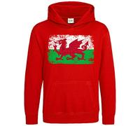 Purple Print House Wales Rugby Flag Baby Hoodie, Cymru Birthday Gifts For Welsh Toddler Rugby Fan, Tournament Outfit Gift Idea, Football Nations Shirts For Toddler Boys And Girls, 5-6 Years, Red