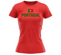 Purple Print House Womens Espana Football Spain T Shirt Country European Spanish Tournament Gifts Her Footy Top, S, Red
