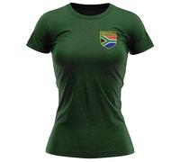 Purple Print House Womens South Africa Badge T Shirt Ladies Rugby Football Supporter Flag, S, Bottle