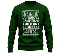 Purple Print House Ya Filthy Animal Festive Sweatshirt Adults Merry Christmas Unisex Sweater Men Women, M, Bottle