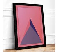Purple Prism Minimalist Framed Wall Art Print A1 Black