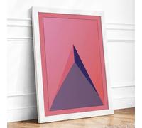 Purple Prism Minimalist Framed Wall Art Print A2 White