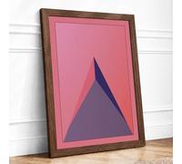 Purple Prism Minimalist Framed Wall Art Print A3 Walnut