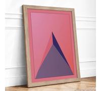 Purple Prism Minimalist Framed Wall Art Print A4 Oak
