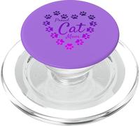 Purple Proud Cat Mom Heart Paw Prints Aesthetic Cute PopSockets PopGrip for MagSafe