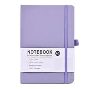 Purple PU Leather Notebook A5, 21.5x14.5cm Hardback Notebooks 192 Lined Thick Page with Pen Loop Girls Journal for Office Work School Writing