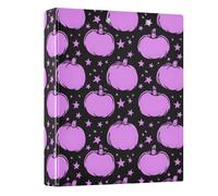 Purple Pumpkin and Star 3 Ring Binder 1.5 Inch Round Ring Binder View Binder Holds 200 Documents for Home School Office Use