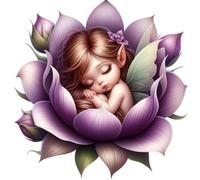 Purple Purple Fairy Vinyl Decal Stickers, Cover Marks, 200mm Tall Qty:1 Ideal for Toilets, Toybox, Car, Wall, Suitcase, Bins, Shower & More, Big Violet Flower Graphic