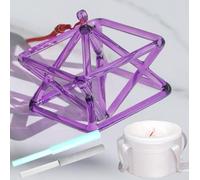 Purple Quartz Crystal Singing Pyramid Mokaba Merkaba, Perfect Chakra Healing Musical Instrument, For Sound Healing Meditation, Yoga Gift For Prayer,9 Inch+Bag