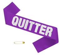 Purple Quitter Retirement Sash Silver Glitter Letter for Men or Women The Legend Has Retired Great for Retirement Party Supplies Decorations Purple Silver