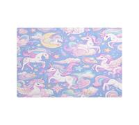 Purple Rainbow Unicorns Leather Countertop Coffee Mats Fast Absorbing Coffee Maker Pad for Countertop