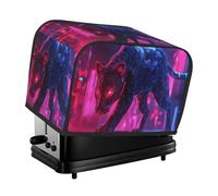 Purple-Red Leopard Toaster Cover 2 Slice Kitchen Small Appliance Covers With Pockets Dust And Fingerprint Protectio