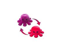 (purple red) Plush Octopus Reversible Cute Flip Soft Toy Gift Happy Sad Pink Blue Tw