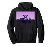 Purple Reign: Regal Crown Burst for Royal Enthusiasts Pullover Hoodie, Adult Unisex, Black, XL