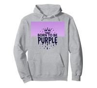 Purple Reign: Regal Crown Burst for Royal Enthusiasts Pullover Hoodie, Adult Unisex, Heather Grey, XL