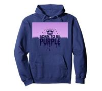 Purple Reign: Regal Crown Burst for Royal Enthusiasts Pullover Hoodie, Adult Unisex, Navy, XL