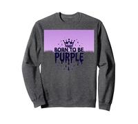 Purple Reign: Regal Crown Burst for Royal Enthusiasts Sweatshirt, Adult Unisex, Dark Heather Grey, XL