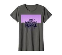 Purple Reign: Regal Crown Burst for Royal Enthusiasts T-Shirt, Women, Asphalt Grey, Large