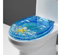 Purple Resin Toilet Seat with Slow Close Mechanism, Round, Elongated, Easy Installation, Quick Release, and Simple Cleaning, Size: 16.5\