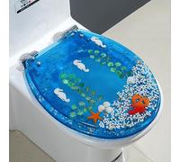 Purple Resin Toilet Seat with Slow Close Mechanism, Round, Elongated, Easy Installation, Quick Release, and Simple Cleaning, Size: 16.5\