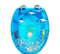 Purple Resin Toilet Seat with Slow Close Mechanism, Round, Elongated, Easy Installation, Quick Release, and Simple Cleaning, Size: 16.5\