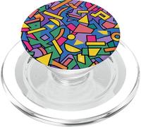 Purple Retro 80s 90s Geometric Line Flow Pattern PopSockets PopGrip for MagSafe