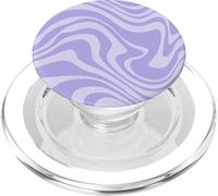 Purple Retro Groovy Liquid Swirl Wavy Stripes PopSockets PopGrip for MagSafe