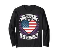 Purple Revolution Blue Dems Red Reps Coming Together Trend Long Sleeve T-Shirt