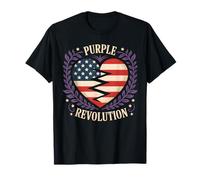 Purple Revolution Broken Heart USA Design T-Shirt