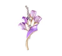 Purple Rhinestone Flower Brooch Bouquet Pin Women Wedding Party Casual Brooch Pin Hat Bag Decoration Accessories for Men and Women