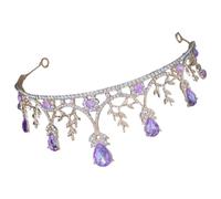 Purple Rhinestone Wedding Tiara Crown for Bride Women