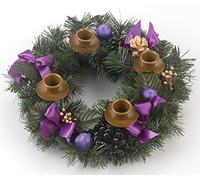 Purple Ribbon Advent Wreath