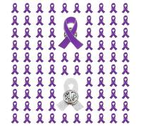 Purple Ribbon Awareness Pin 100 pieces Domestic Violence Alzheimers Epilepsy Lupus Pancreatic Cancer Awareness enamel lapel pin