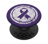 Purple Ribbon Support Survivors Domestic Violence Awareness PopSockets Adhesive PopGrip