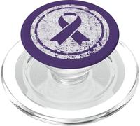 Purple Ribbon Support Survivors Domestic Violence Awareness PopSockets PopGrip for MagSafe