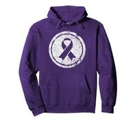 Purple Ribbon Support Survivors Domestic Violence Awareness Pullover Hoodie