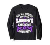 Purple Ribbon Support Wounds Sjogren's Syndrome Awareness Long Sleeve T-Shirt