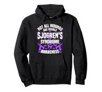 Purple Ribbon Support Wounds Sjogren's Syndrome Awareness Pullover Hoodie
