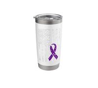 Purple Ribbon Supporters Patriotic Pride Awareness Event Stainless Steel Insulated Tumbler