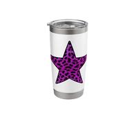Purple Rockabilly Punk Rocknroll Cheetah Pattern Leopard Stainless Steel Insulated Tumbler