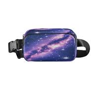 Purple Romantic Starry Sky Universe Trendy Running Belt Bag Waist Pack for Women Men Small with Adjustable Strap for Workout Running Hiking accesorios para correr mujer