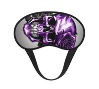 Purple Rose and Skull Print Sleep Mask for Side Sleepers Cute Blackout Eye Mask Shades Cover for Home or Travel