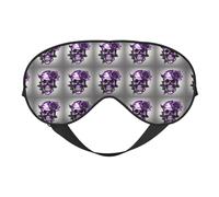 Purple Rose and Skull Print Sleep Mask, Soft Breathable Eye Cover for Travel, Shift Work & Meditation