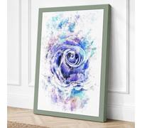 Purple Rose Emerging Canvas Wall Art Print 18x12 Inch