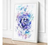 Purple Rose Emerging Canvas Wall Art Print 36x24 Inch (91 x 61 cm)